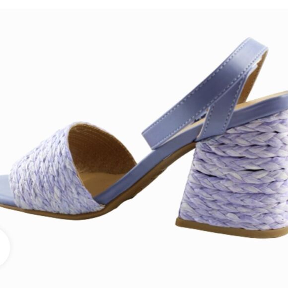 BRAND NEW BAMBOO MADDY-02 RAFFIA BLOCK HEEL BRAIDED STRAP SANDAL - Picture 1 of 16